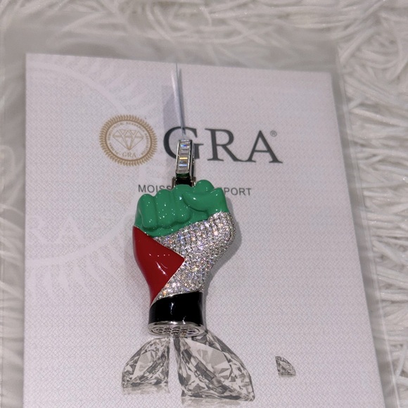 Exclusive VVS GRA-Certified 3-Carat Custom Palestine Pendant, Palestinian charm - Picture 1 of 5